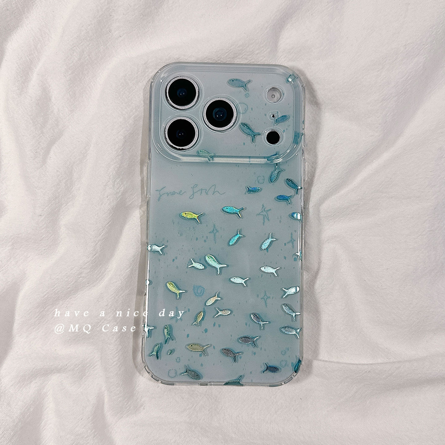 ins风小清新鱼群适用苹果17手机壳iPhone17Promax新款16高级感15保护套13硅胶14防摔全包创意独特女款软壳男p