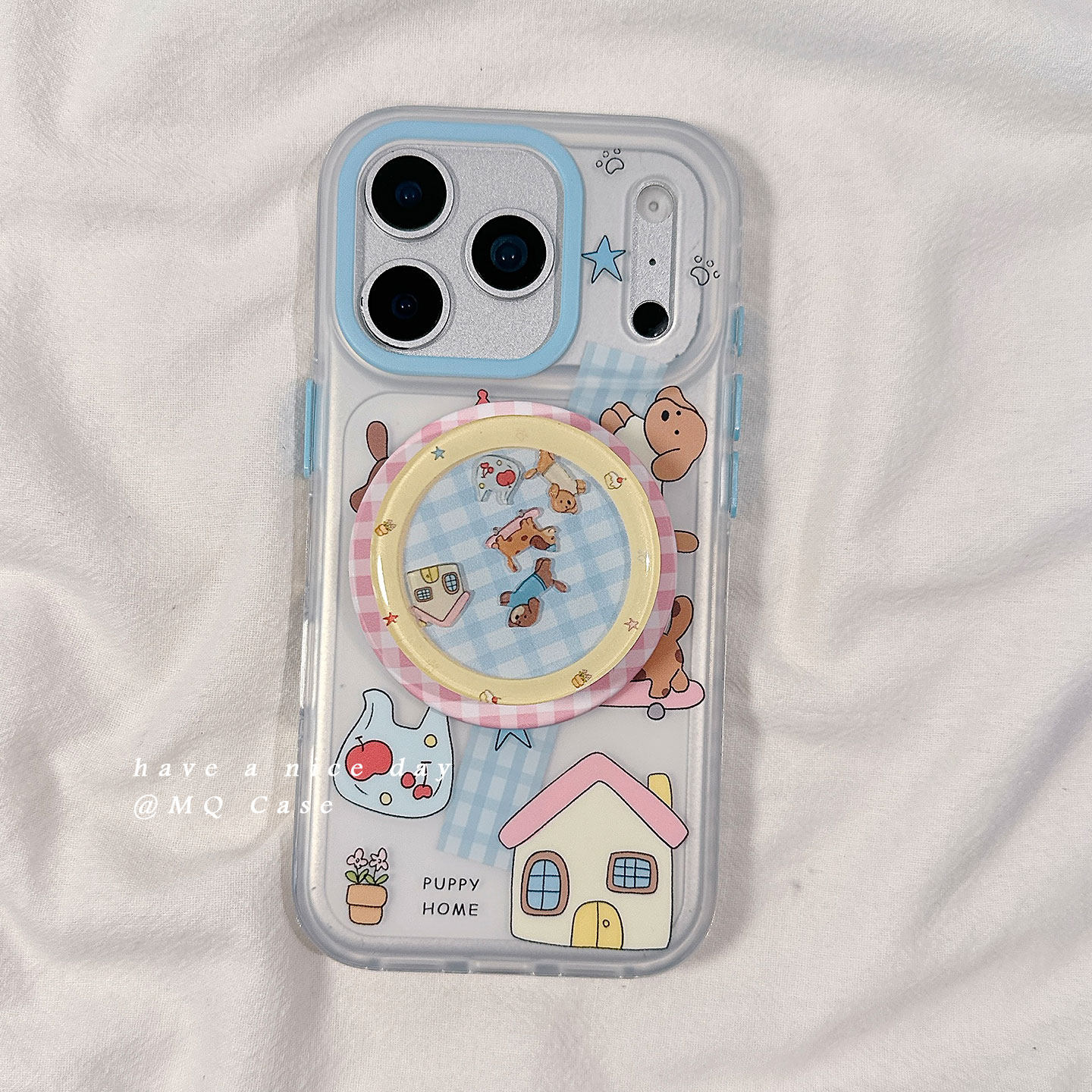 趣味可爱小狗卡通适用苹果17手机壳iPhone17Promax新款16高级感15保护套13硅胶14防摔全包磁吸带支架磨砂男女