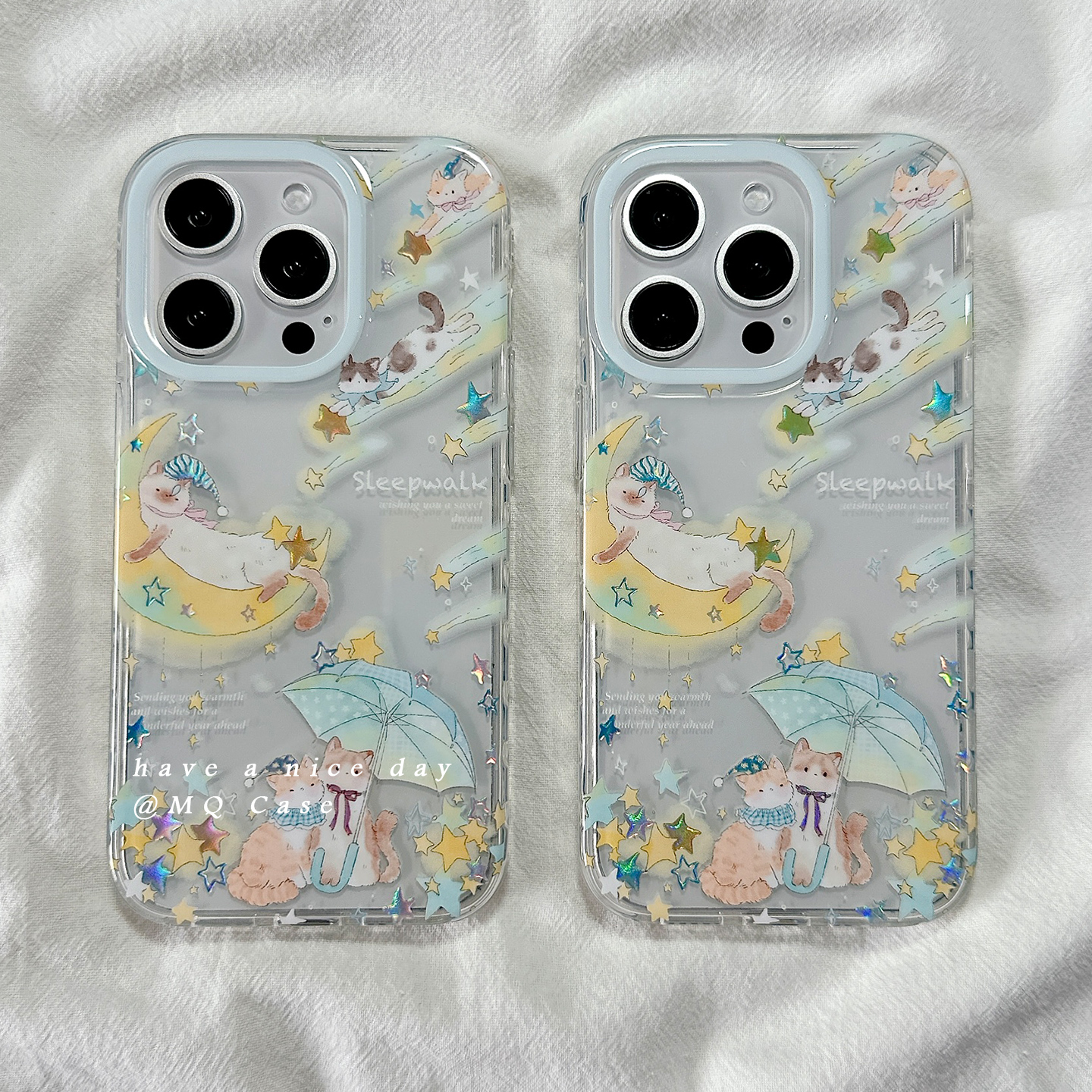 ins少女心流星月亮小猫适用苹果16Promax手机壳iPhone15新款13高级感14保护套防摔硅胶16Pro全包透明女款软外