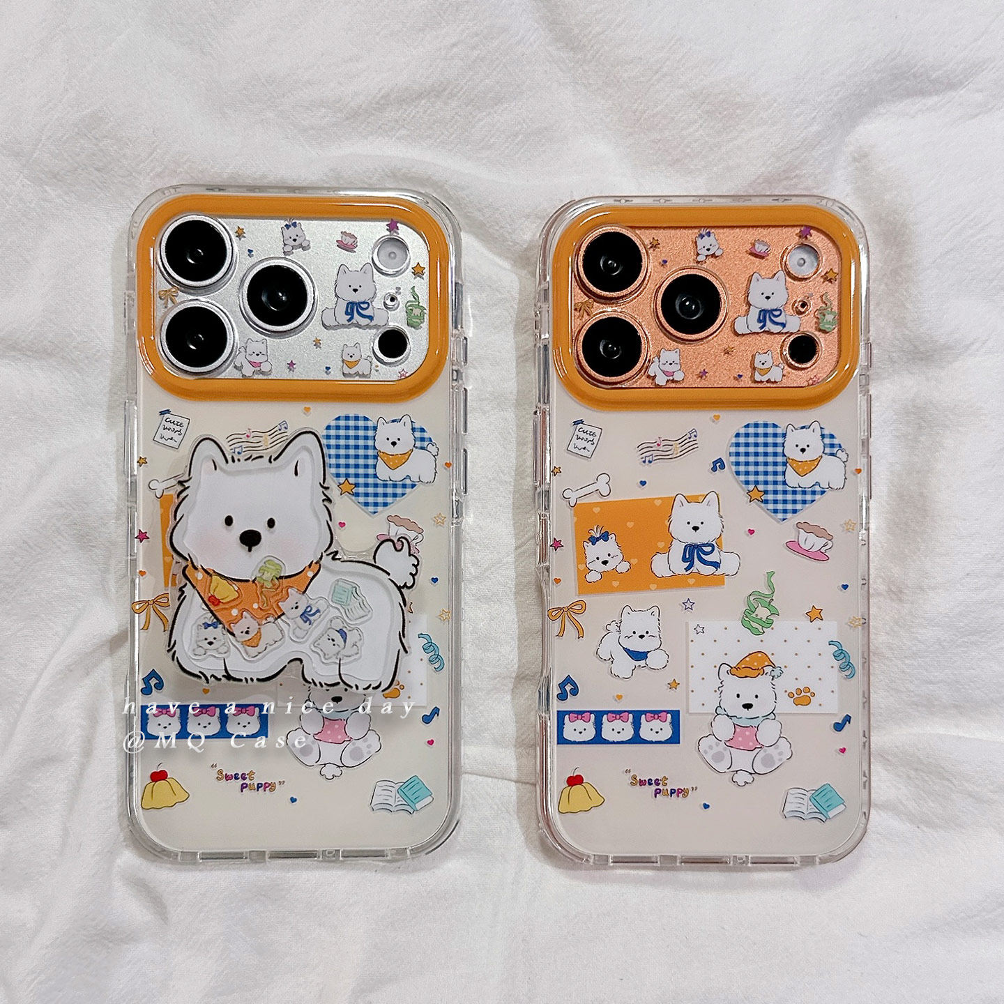 ins可爱超萌小狗卡通适用苹果17手机壳iPhone17Promax新款16高级感15保护套Pro硅胶14防摔全包带支架软壳男女