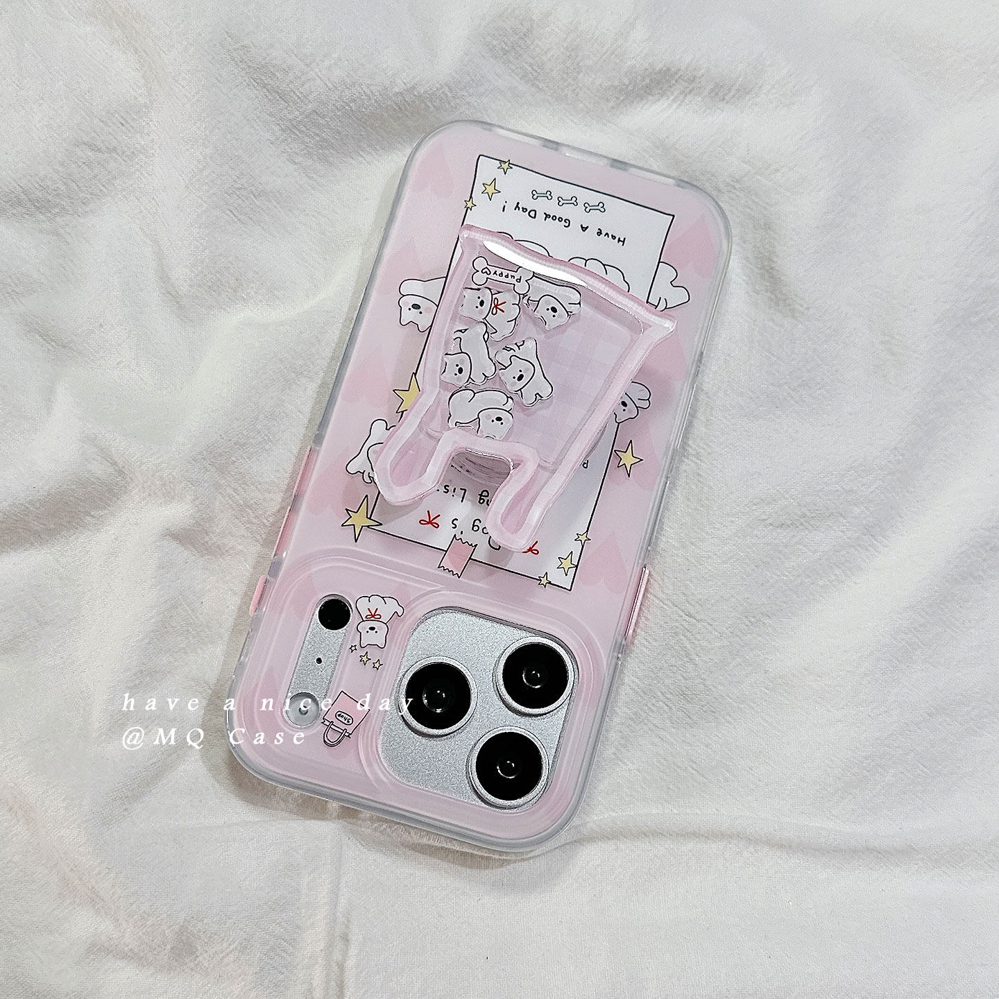 ins可爱小狗卡通适用苹果17手机壳iPhone17Promax新款16高级感15保护套硅胶防摔全包带支架女款软壳磨砂少女p