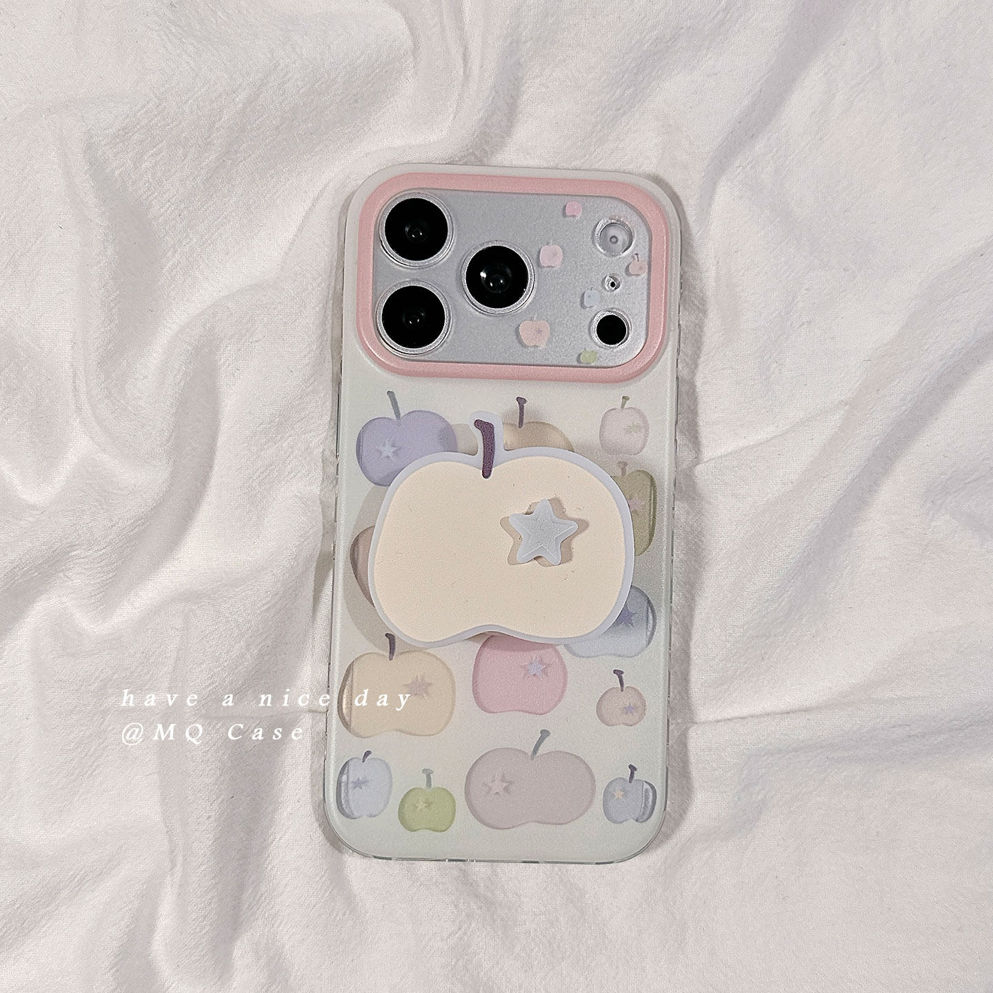 ins小清新镭射水果适用苹果17手机壳iPhone17Promax新款16高级感15保护套13硅胶14防摔全包创意带支架女款软p
