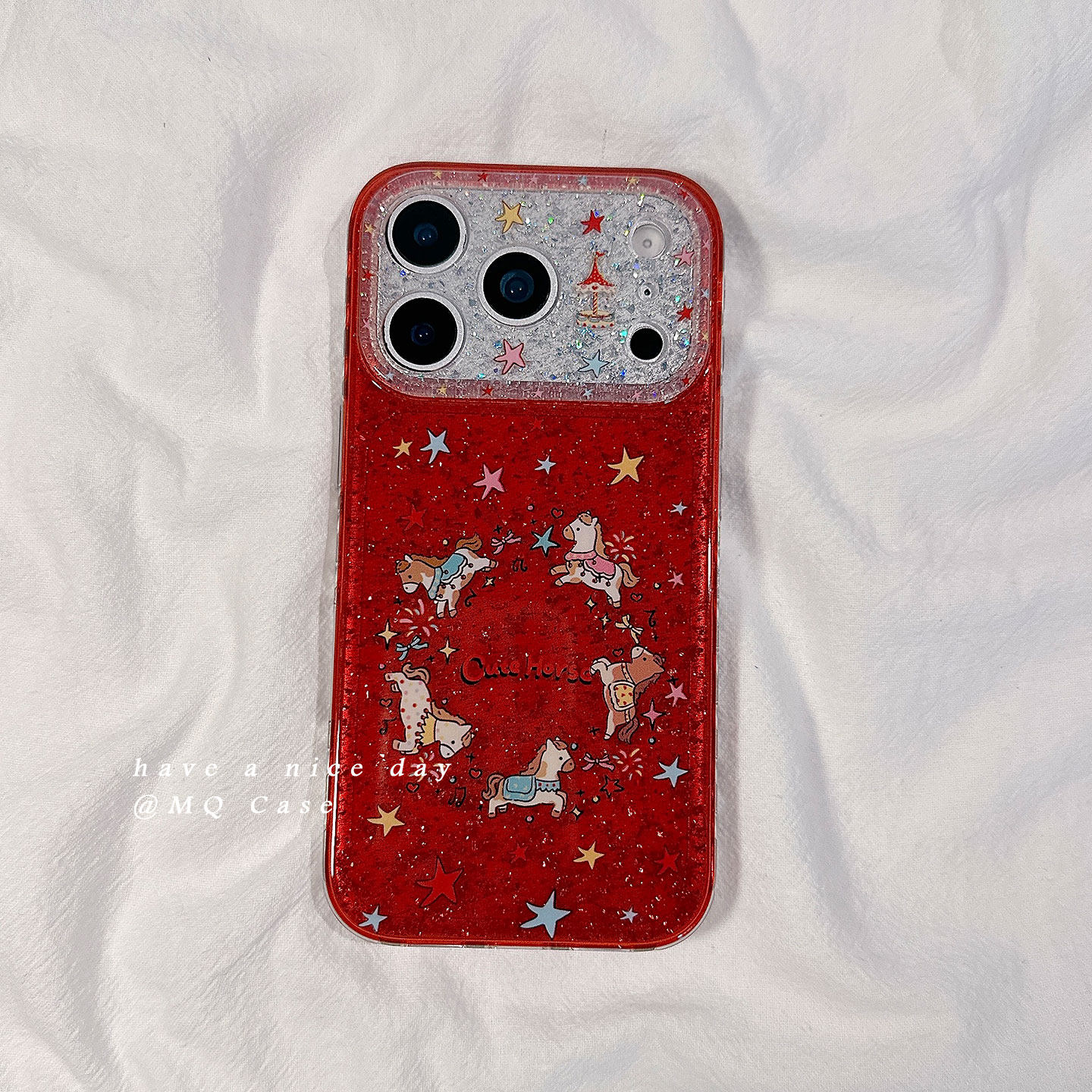 新年银箔红色小马适用苹果17手机壳iPhone17Promax新款16高级感15保护套13硅胶14防摔全包马年中国风女款软壳