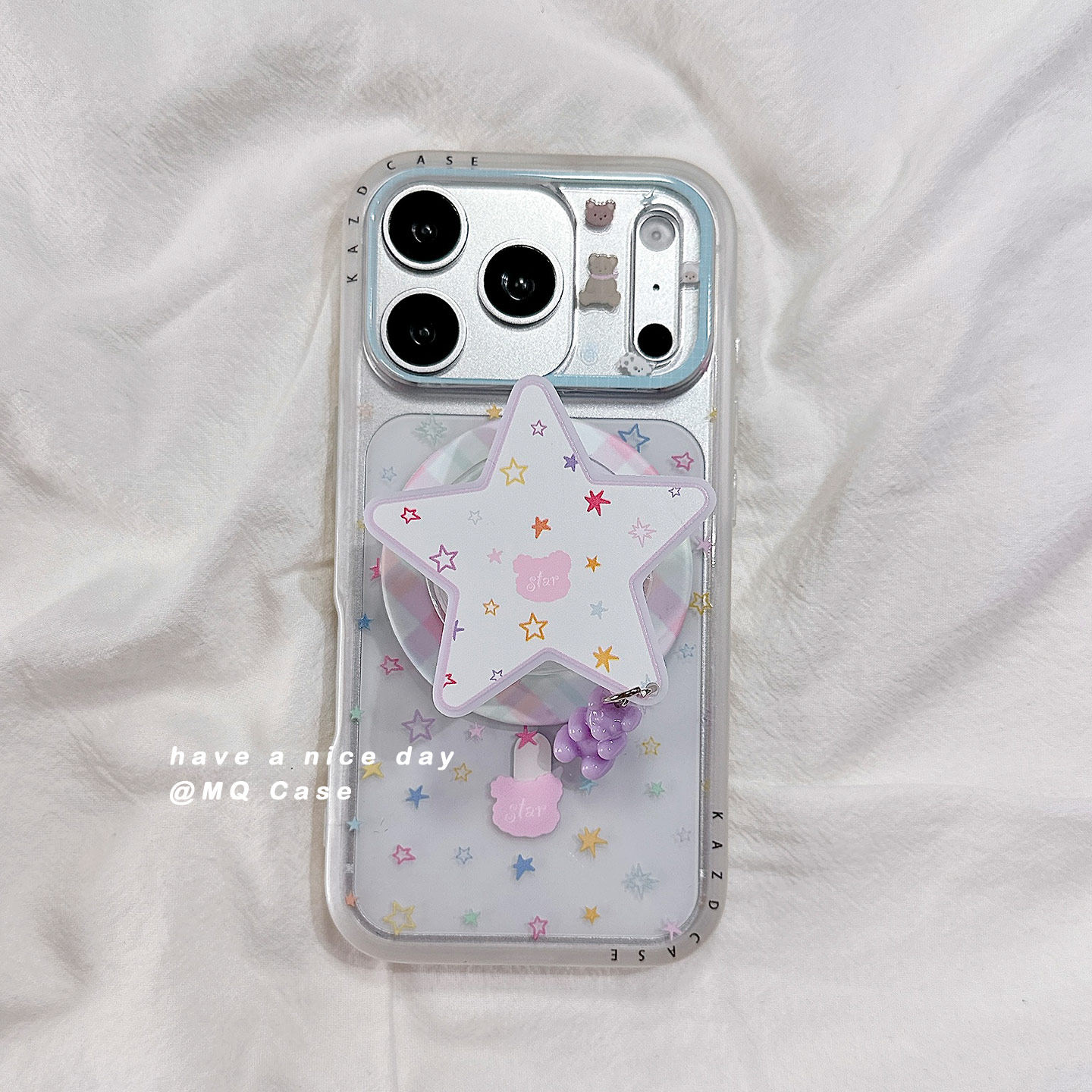 简约彩色小星星适用苹果17手机壳iPhone17Promax新款16高级感15保护套硅胶防摔全包磁吸带支架女款软壳磨砂外