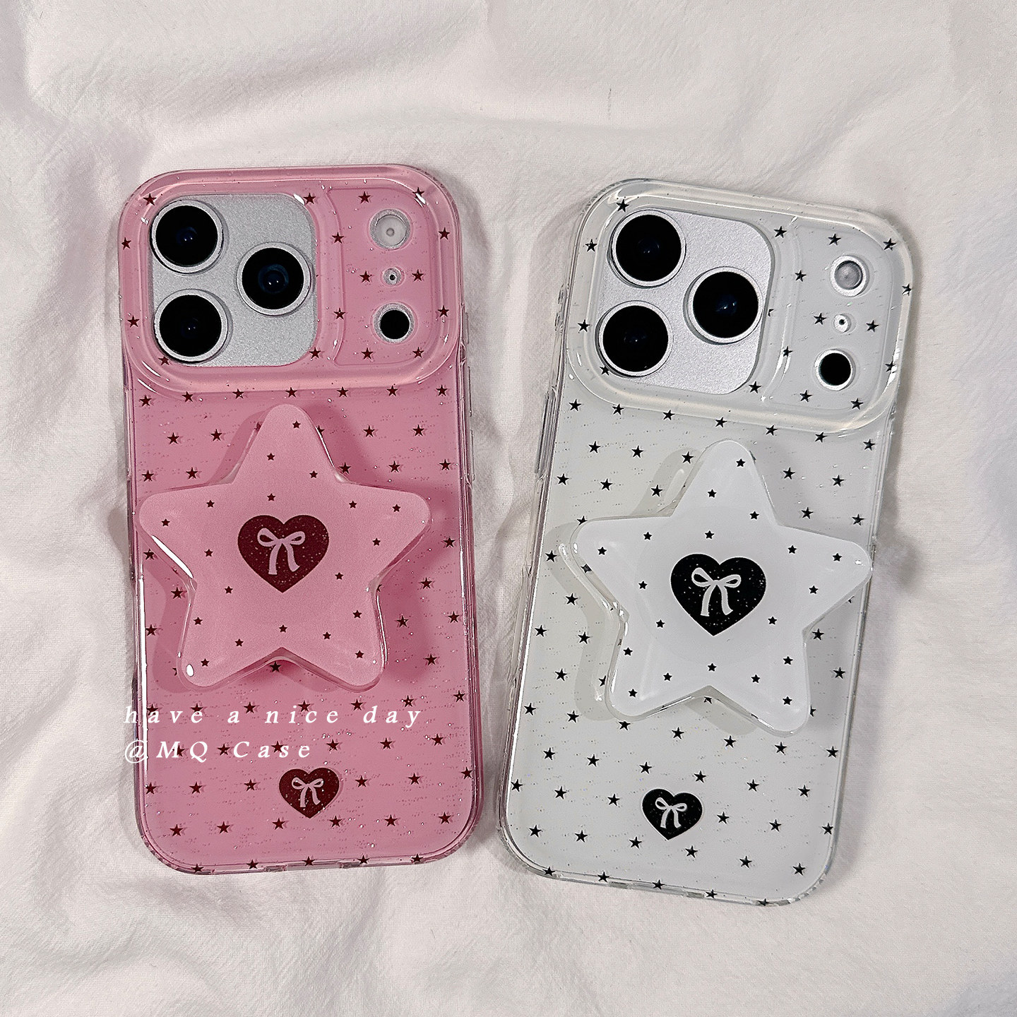 简约纯色小星星适用苹果17手机壳iPhone17Promax新款16高级感15保护套13硅胶14防摔全包带支架闺蜜女款软壳外