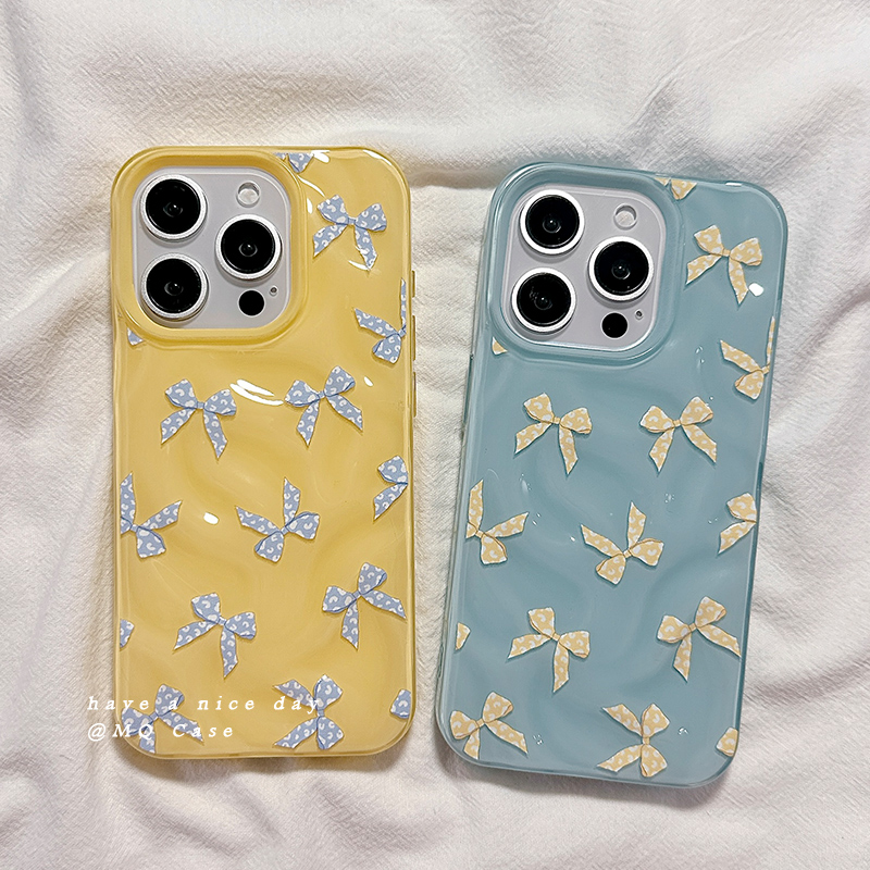 ins简约蝴蝶结适用苹果16手机壳iPhone15Promax新款13/14高级感16promax保护套硅胶防摔全包创意闺蜜软壳女生