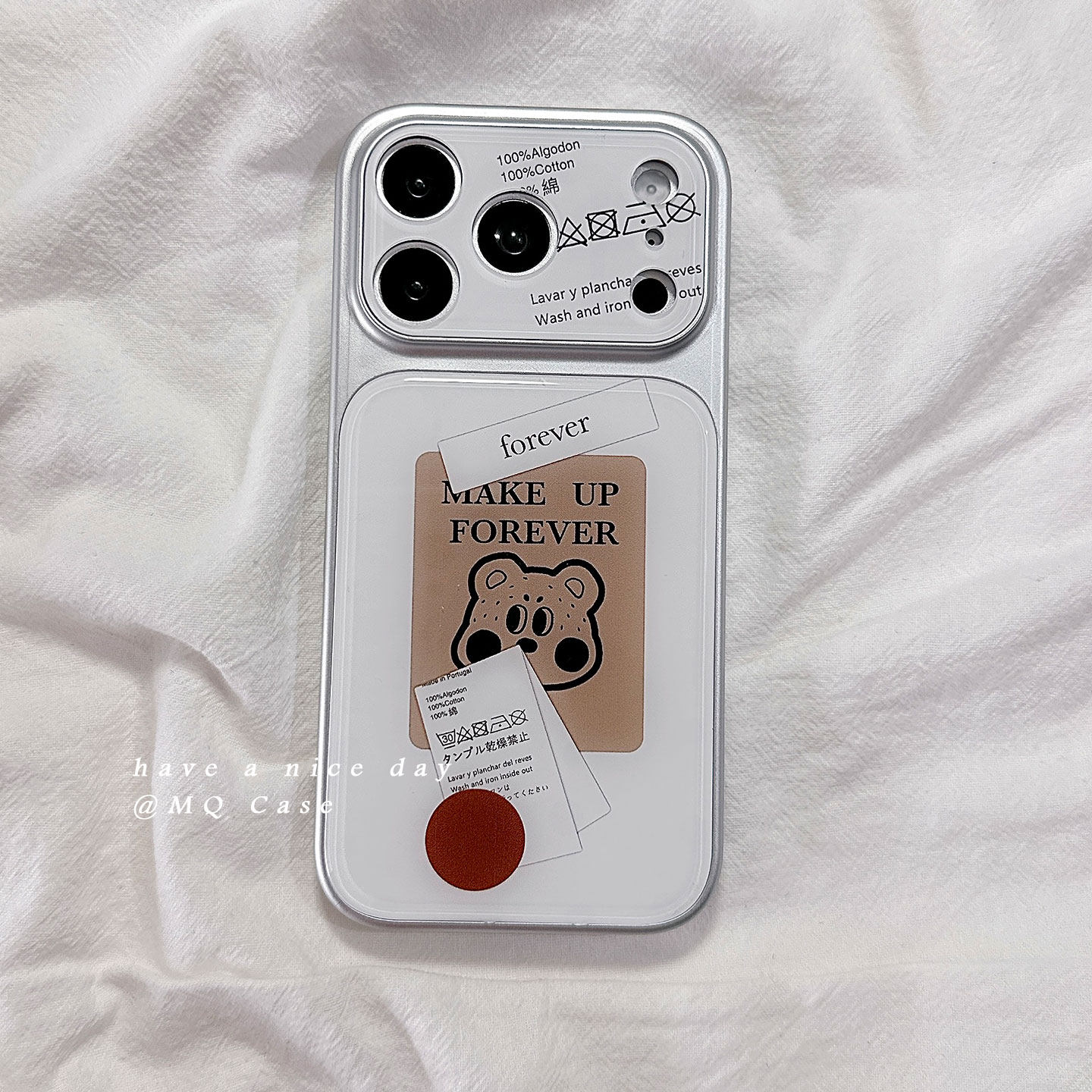 ins韩系标签小熊适用苹果17手机壳iPhone17Promax新款16高级感15保护套硅胶14防摔全包镜头可爱女款滴胶软壳