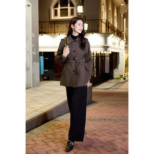 风衣短款外套女2025秋冬新款高级感小个子翻领气质显瘦英伦风上衣