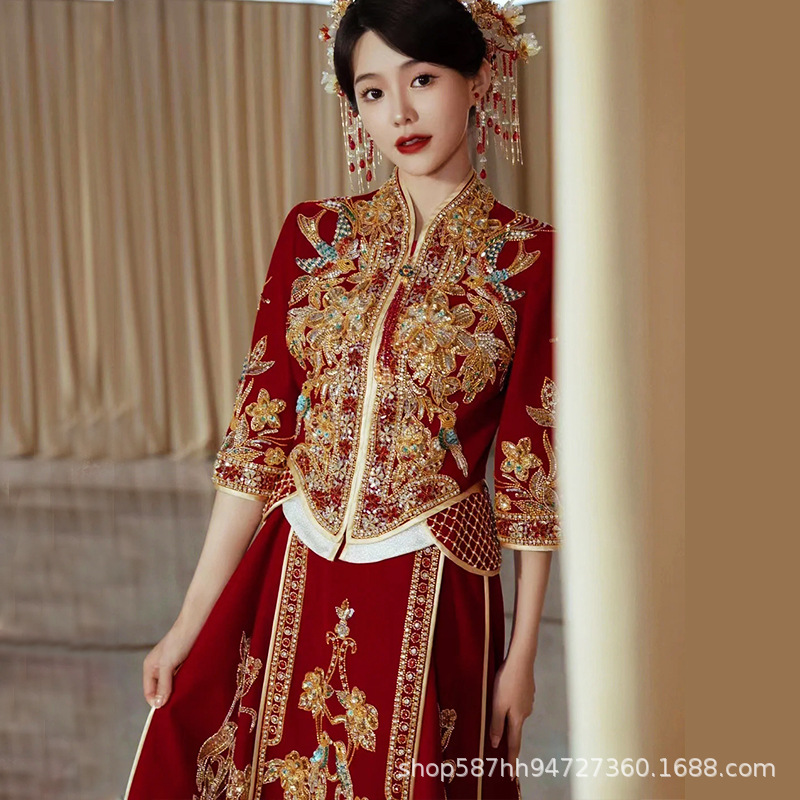 秀禾服新娘婚服2025年新款新中式结婚礼服婚礼嫁衣龙凤褂高级感冬