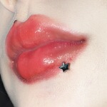 墨刺研究室 星星唇钉内螺旋直钉钛钢耳骨钉耳蜗钉甜妹ins穿刺饰品