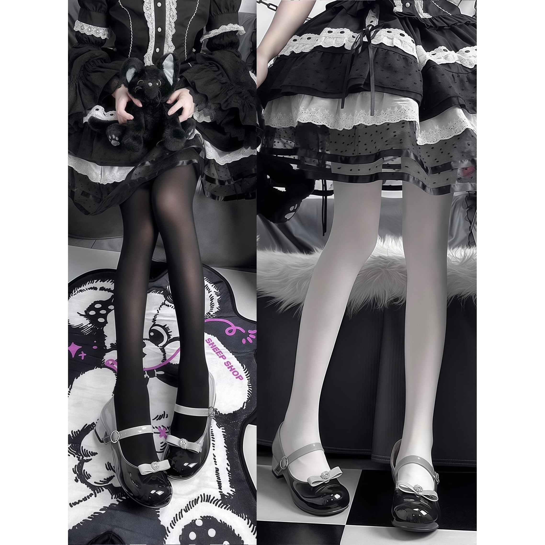 天鹅绒打底袜奶白丝袜连裤袜黑丝肤色百搭长袜女微透肉80D洛丽塔