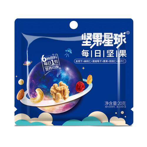 坚球果坚星每日坚果00g混合果营6养零食大礼包沃MOU隆出品小包装3