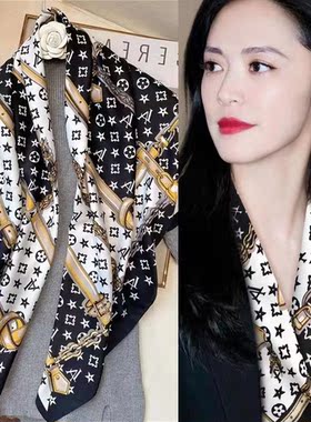 lv5&vv20新款丝巾女士90大方巾妈妈韩版装饰秋老花空调房披肩围巾