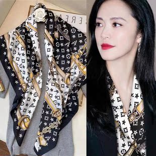 lv5&vv20新款丝巾女士90大方巾妈妈韩版装饰秋老花空调房披肩围巾