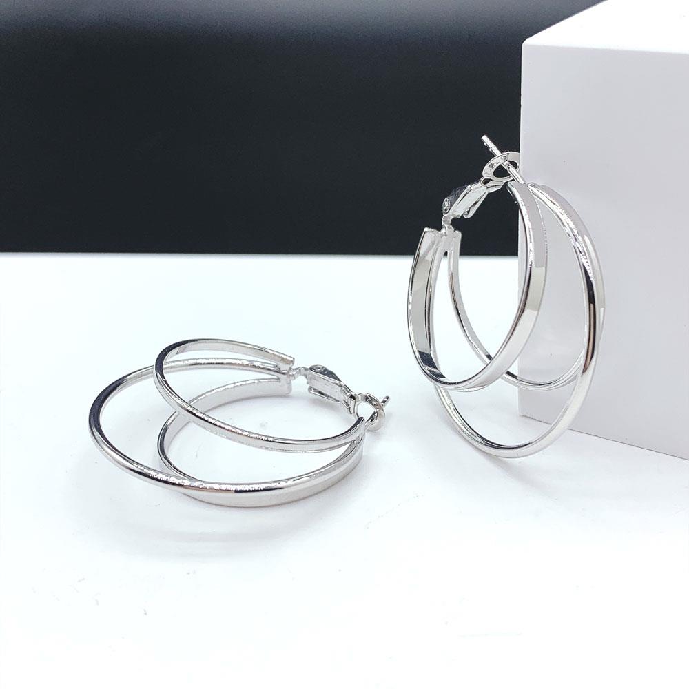 高2级感小众设计层圈圈纯2银耳环0三4年新款潮欧美风气质网红QL01