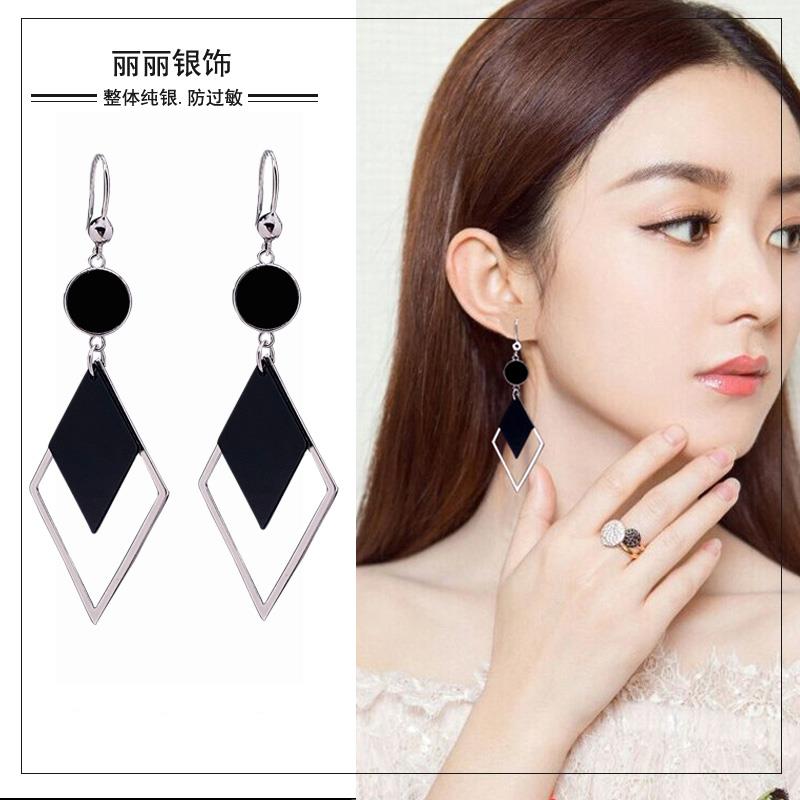 耳环2女韩气质网红菱国形S925通体纯银防过耳敏QL00582饰024年新