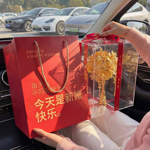 结婚手捧花新娘手工diy黄金色婚礼高级出嫁秀禾中式婚礼送闺蜜