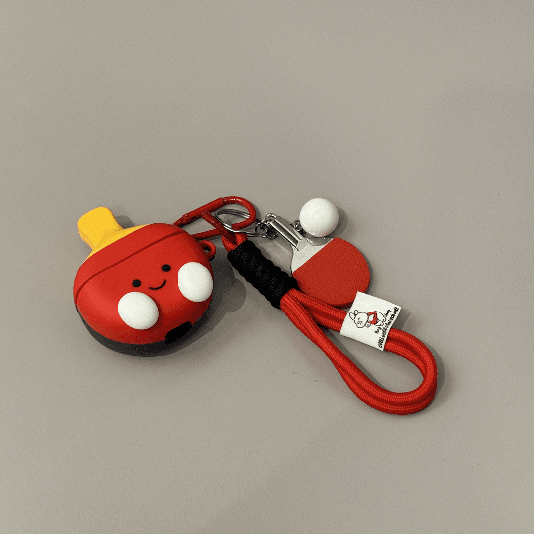 卡通立体乒乓球挂件适用airpods新款AirPods3代挂绳耳机套无线蓝牙耳机壳Airpodspro2代耳机盒硅胶防摔三代女
