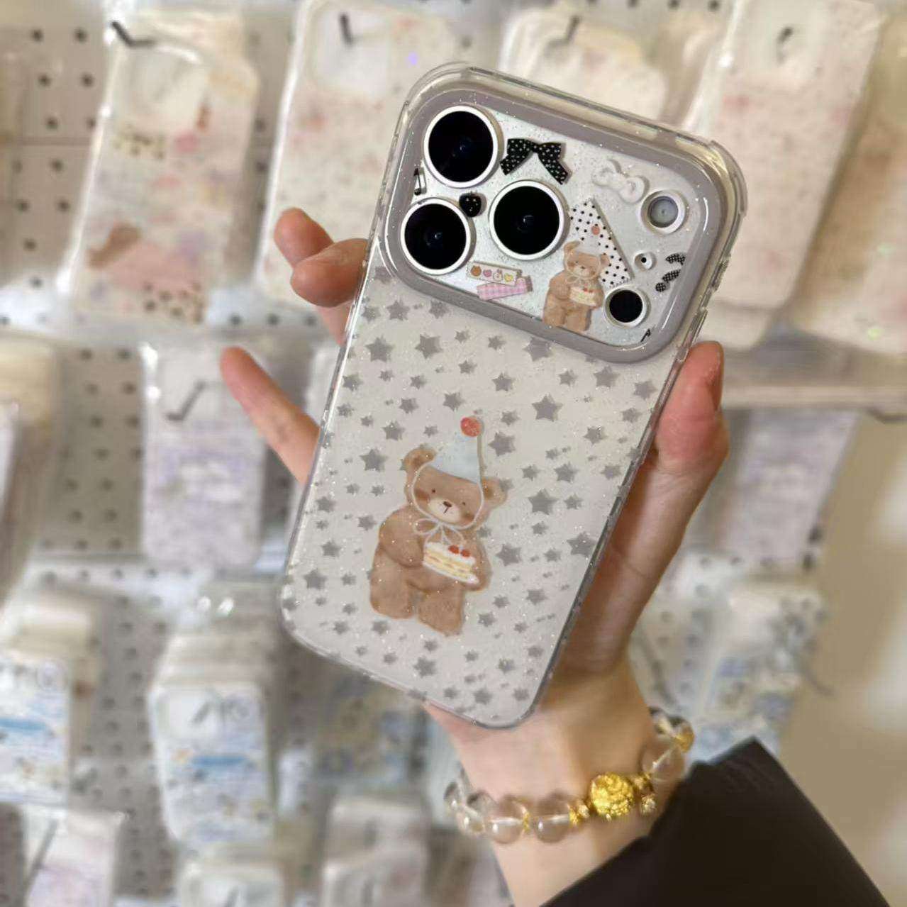 星星蛋糕小熊适用iPhone17promax手机壳15新款17pro网红女款13创意全包防摔16pro超好看17保护套,3C数码配件,手机保护套/壳,淘宝优惠券,粉丝福利购,淘宝优惠卷