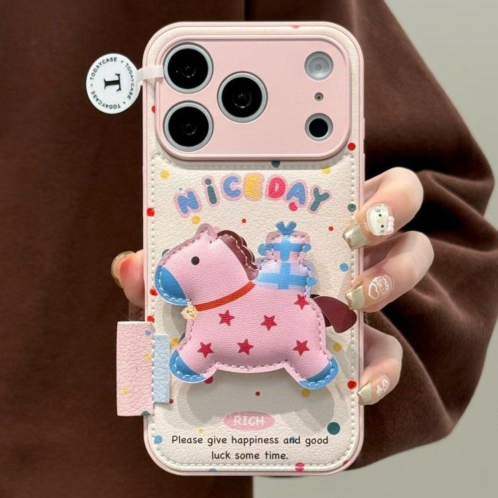 皮纹粉色星星小马适用iPhone17promax手机壳15新款17pro网红女款13创意全包防摔16pro超好看17保护套,3C数码配件,手机保护套/壳,淘宝优惠券,粉丝福利购,淘宝优惠卷