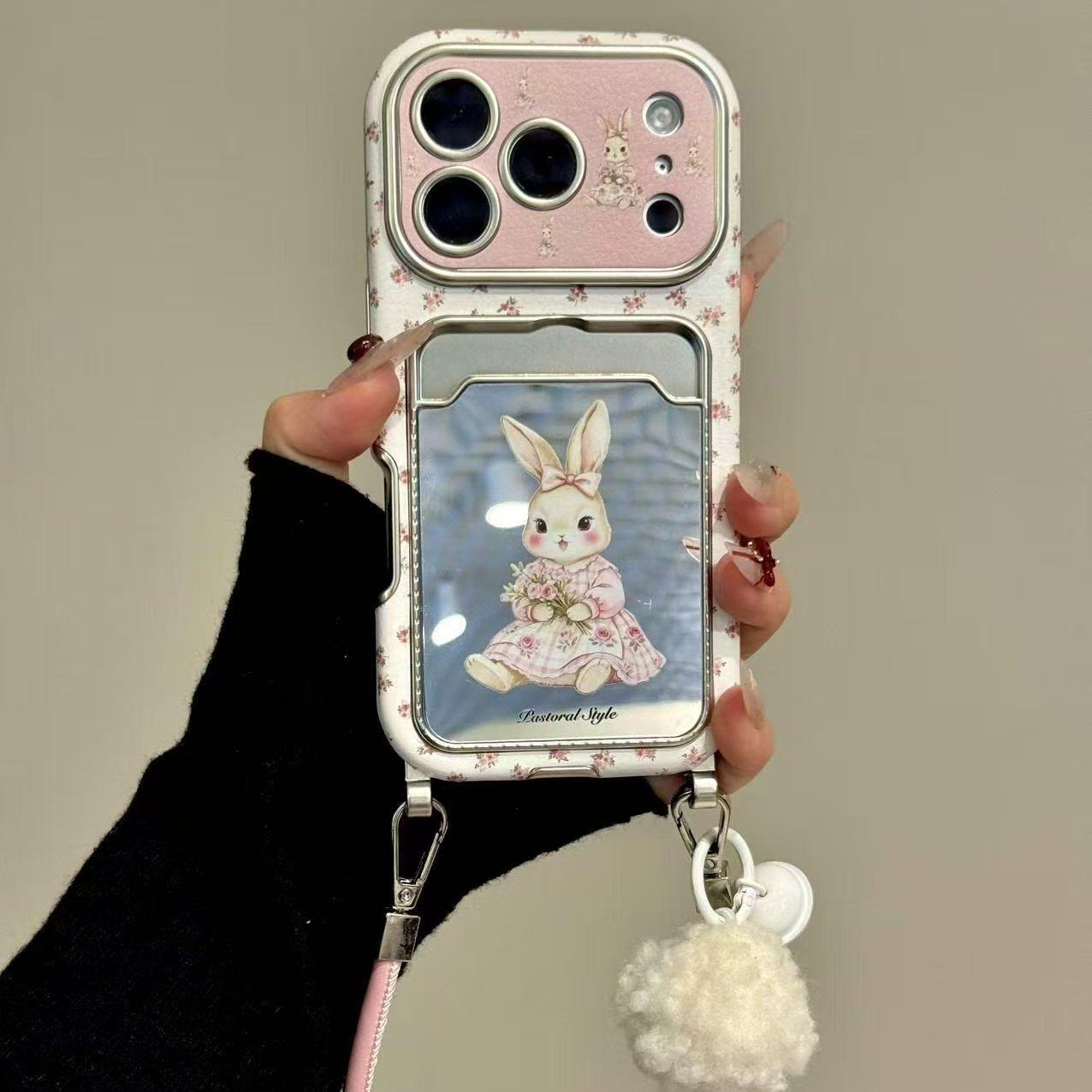 甜系可爱碎花拿花小兔适用iPhone17promax手机壳15新款17pro网红女款13创意全包防摔16pro超好看17保护套,3C数码配件,手机保护套/壳,淘宝优惠券,粉丝福利购,淘宝优惠卷