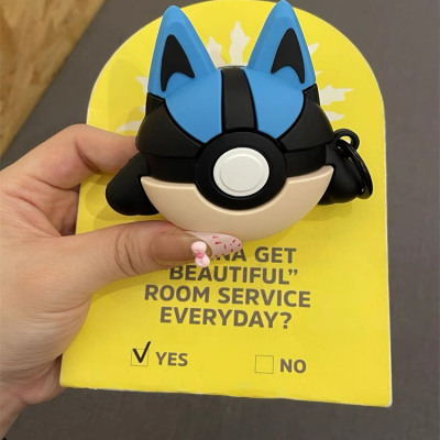 卡通路卡利欧精灵球适用airpodspro2苹果无线蓝牙耳机套airpods1/2新款4代3代硅胶全包防摔保护套男女