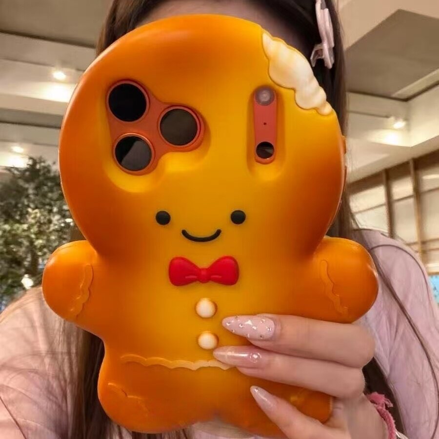 可爱烤焦饼干人硅胶适用iPhone17promax手机壳15新款17pro网红女款13创意全包防摔16pro超好看17保护套