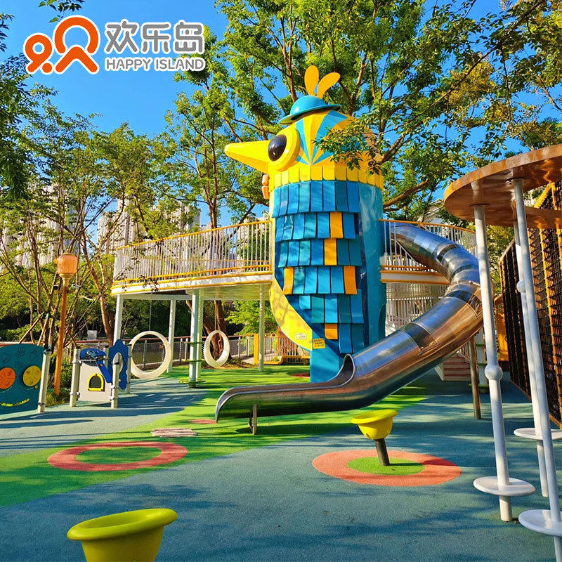 304 不锈钢滑梯设计小鸟造型游乐设备定做幼儿园景区社区儿童乐园