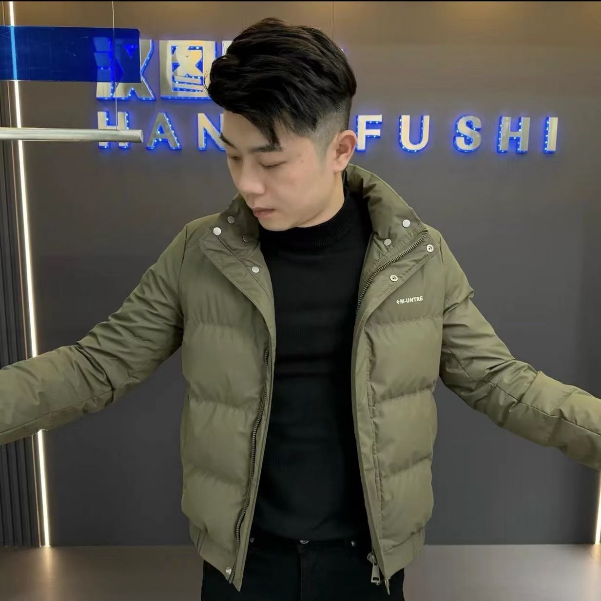 欧货潮牌加厚保暖棉服短款立领男士冬季潮韩新款冬装保暖男装外套