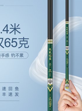 名伦鱼竿旗舰店鱼竿冠君钓鱼竿手竿超轻超硬台钓竿19调鲤鲫鱼竿野