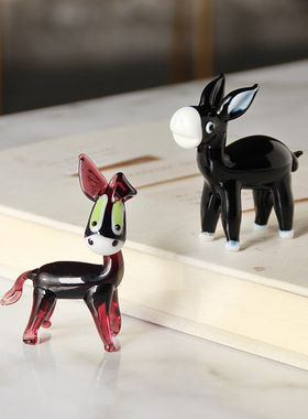 2025新款创意淄博琉璃小黑驴玻璃工艺品装饰家居桌面爆款摆件