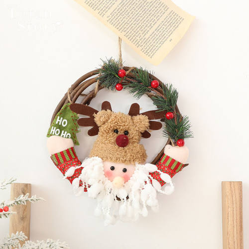 跨境新款圣诞节装饰节日场景树摆件布置老人装扮diy手工麋鹿挂饰