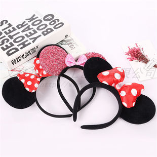 2025新款圣诞新年儿童节米妮发箍蝴蝶结头饰米老鼠发夹节日甜美