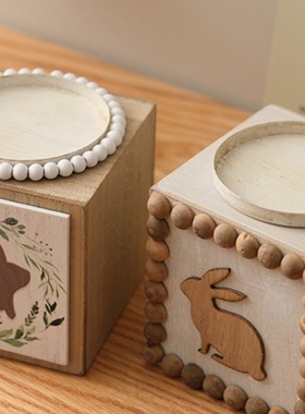 木制方形文艺烛台桌面装饰摆件婚礼派对布景拍摄道具家居民