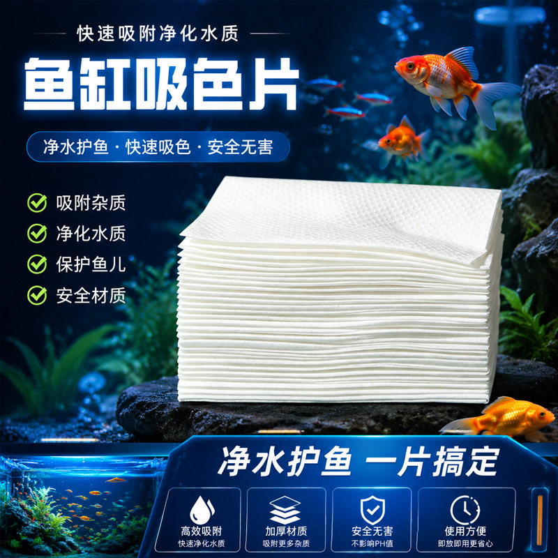 色母片鱼缸专用超大号吸色片净化水质去黄水除腥臭不伤鱼净水神器