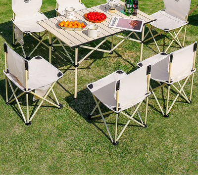 原始人户外桌椅折叠便携露营桌子套装野餐桌椅装备用品野营蛋卷桌