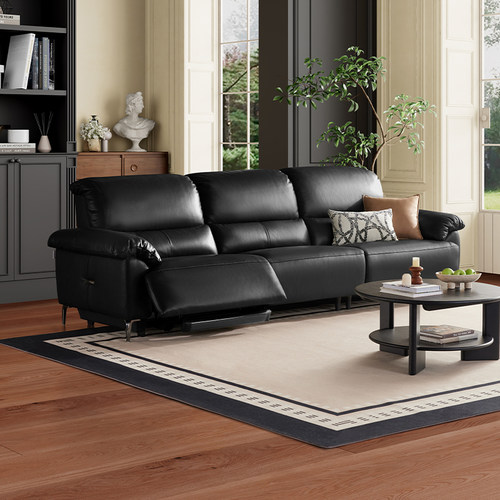 【新品】LAZBOY乐至宝真皮功能沙发电动大黑牛0靠墙复古692欢乐谷