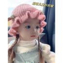 女孩洋气时髦帽子秋冬小月龄婴儿儿童男宝宝加厚保暖针织帽辫子帽