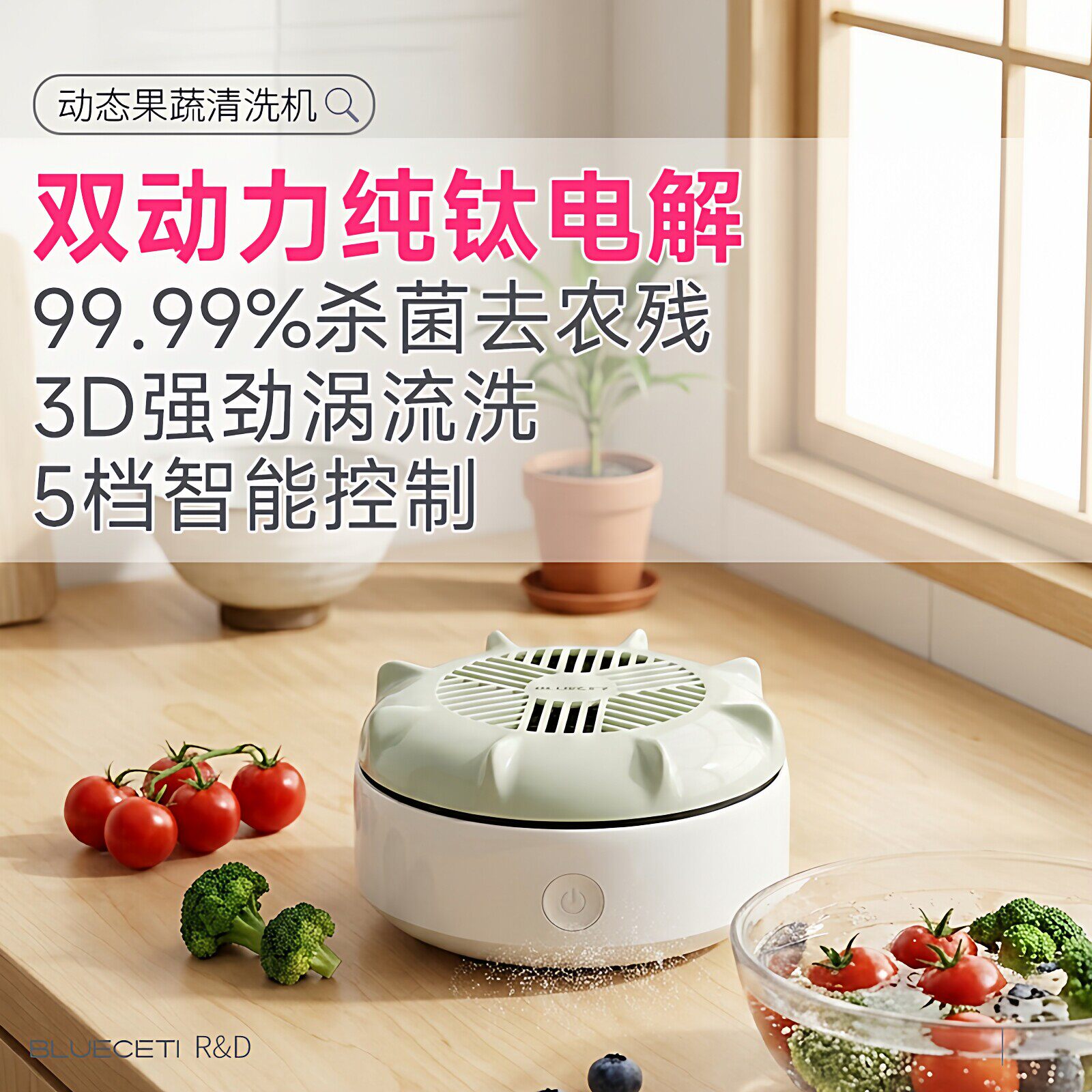 BLUECETI蓝力鲸果蔬清洗机食材净化机家用洗菜神器全自动智能净化