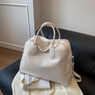 日韩新款软皮质短途旅行出差单肩手提登机包轻便防水待产旅行包女