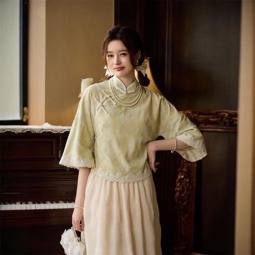 寻伊甸旗袍中式上衣2024年款款年轻款立领少女复古国风学生日常