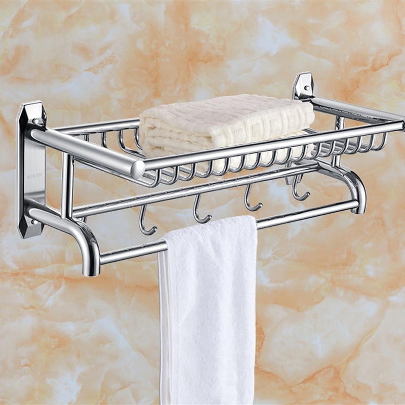 304不锈钢实心浴巾架毛巾架架卫生间置物架置物架浴巾架毛巾浴室