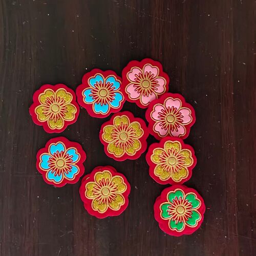 烫金梅花元宝小花彩色贴