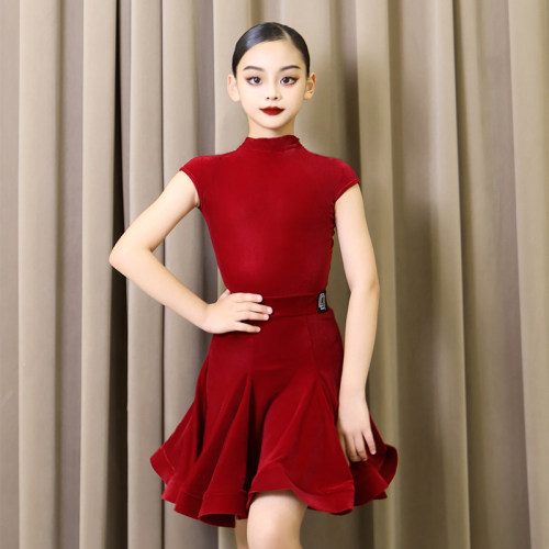 青禾拉丁舞服女童2026春夏季新款无袖规定服少儿童肩袖比赛服套装