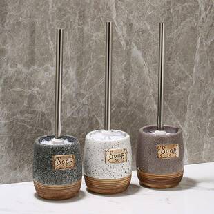 家用长柄马桶刷大软胶可拆卸含陶瓷沥水收纳底座无死角清洁厕所刷