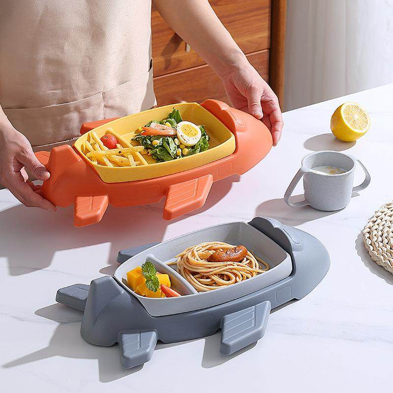 飞机餐盘六件套小麦卡通幼儿园宝宝吃饭盘儿童辅食餐具带杯刀叉勺,餐饮具,餐具瓷器套装,淘宝优惠券,粉丝福利购,淘宝优惠卷