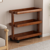 楠竹边几可移动小推车客厅沙发茶几厨房储物柜家用简易收纳置物架