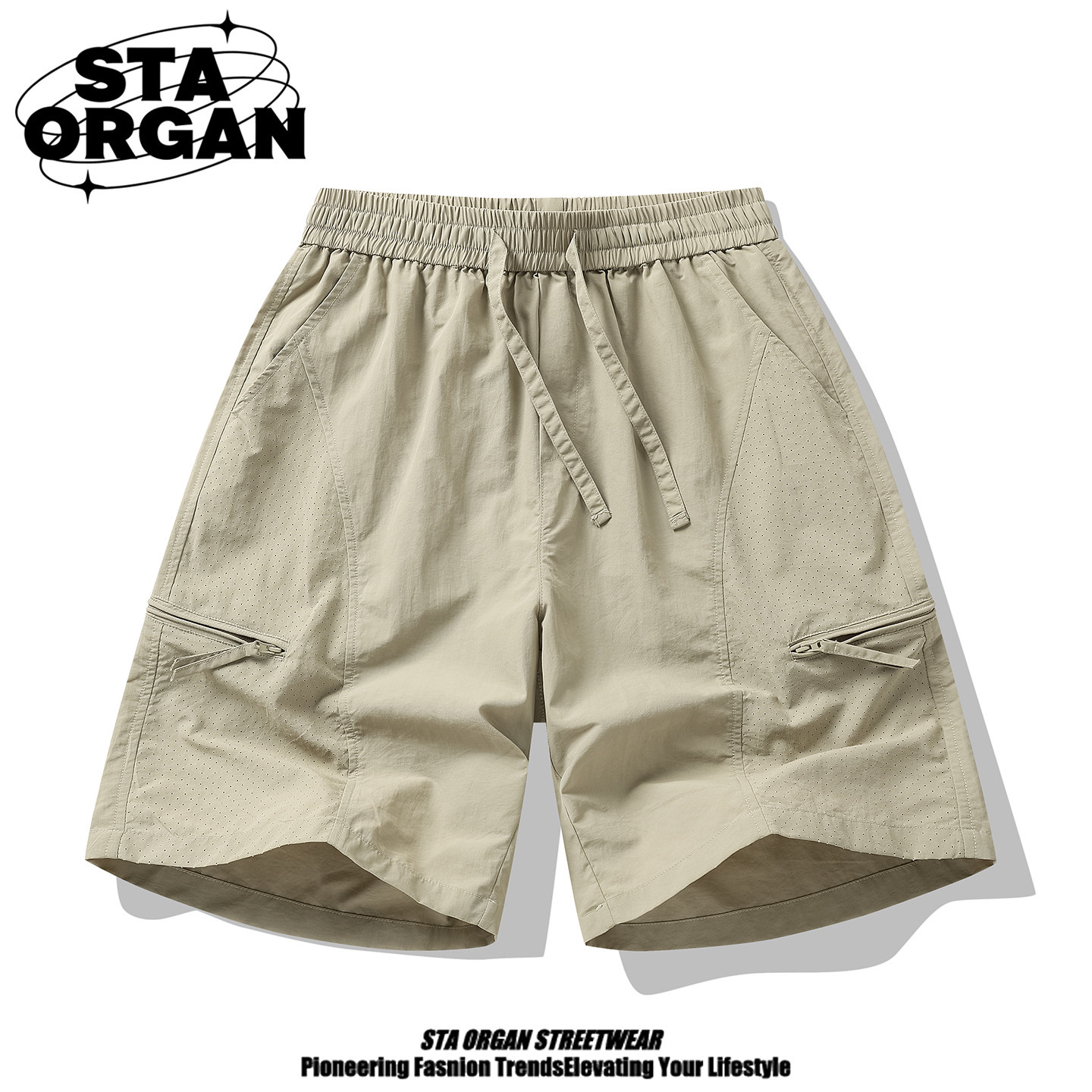 STA ORGAN潮牌工装短裤男女夏沙滩五分裤宽松透气速干抽绳休闲裤