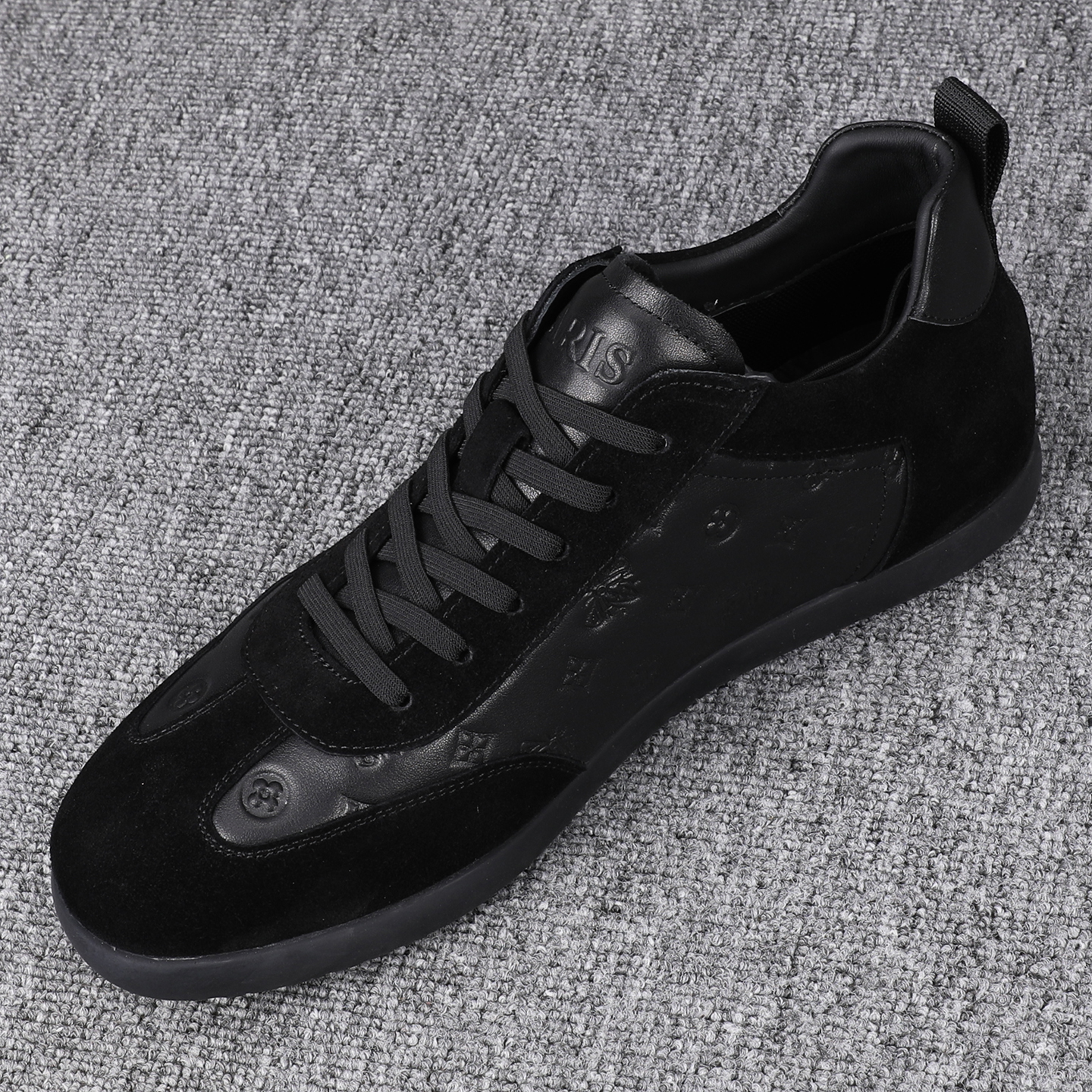 欧洲站真皮板鞋男款2025新款时尚拼接磨砂牛皮男士软底系带休闲鞋