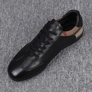 头层牛皮男士 欧洲站真皮板鞋 2026新款 潮流瘦版 男 系带平底休闲潮鞋